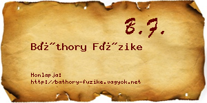 Báthory Füzike névjegykártya